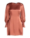 Mar De Margaritas Woman Mini Dress Copper Size S Viscose In Orange