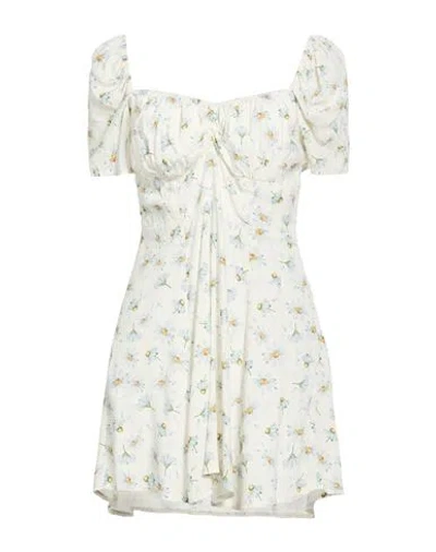 Mar De Margaritas Woman Mini Dress Cream Size M Viscose, Polyester In White