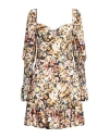 Mar De Margaritas Woman Mini Dress Dark Brown Size M Viscose In Brown