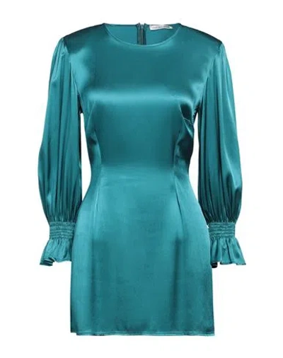 Mar De Margaritas Woman Mini Dress Deep Jade Size S Viscose In Blue