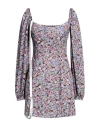 Mar De Margaritas Woman Mini Dress Purple Size M Viscose In Purple