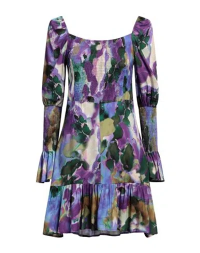 Mar De Margaritas Woman Mini Dress Purple Size M Viscose