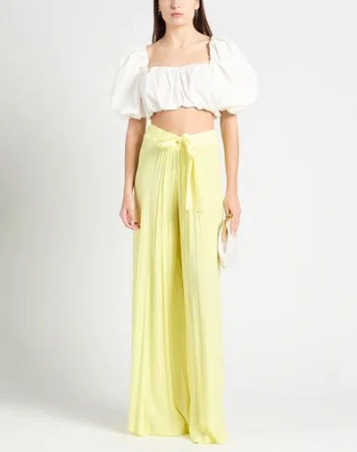 Mar De Margaritas Woman Pants Pastel Yellow Size L Viscose In Yellow