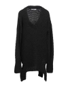 Mar De Margaritas Woman Sweater Black Size L Acrylic, Wool, Viscose, Alpaca Wool