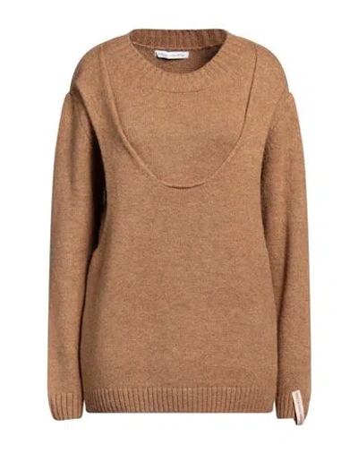 Mar De Margaritas Woman Sweater Camel Size S Acrylic, Polyamide, Polyester, Viscose, Wool In Beige