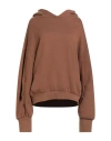 Mar De Margaritas Woman Sweatshirt Brown Size S Cotton, Elastane