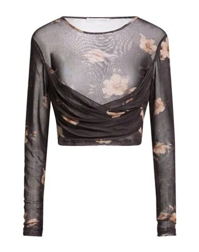 Mar De Margaritas Woman Top Black Size Xs Polyester, Elastane In Brown