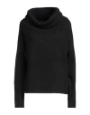 Mar De Margaritas Woman Turtleneck Black Size L Acrylic, Polyamide, Polyester, Viscose, Wool In Black