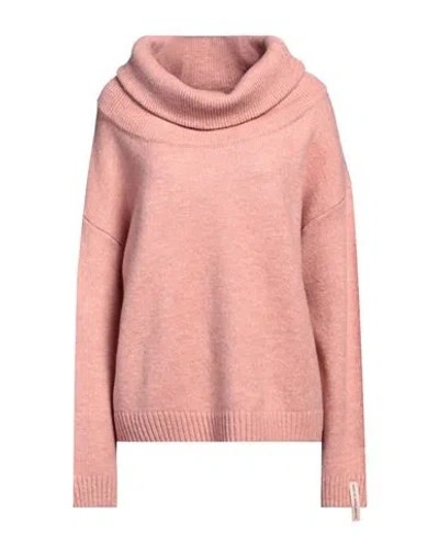Mar De Margaritas Woman Turtleneck Blush Size M Acrylic, Polyamide, Polyester, Viscose, Wool In Pink