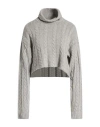 Mar De Margaritas Woman Turtleneck Light Grey Size S Viscose, Polyamide, Wool, Cashmere In Gray