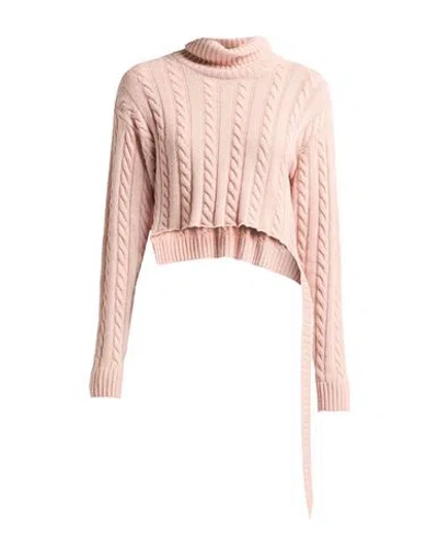 Mar De Margaritas Woman Turtleneck Light Pink Size S Viscose, Polyamide, Wool, Cashmere