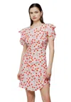 Mar De Margaritas Cherry Motif Mini Dress In Pink In Pink
