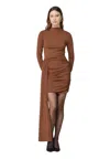 Mar De Margaritas Women's Short Dress  With Drapery In Brown