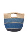Mar Y Sol Camden Stripe Raffia Tote In Navy