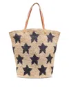 Mar Y Sol Estrella Extra Large Star Print Raffia Tote Bag In Multi