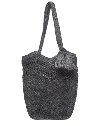 Mar Y Sol Gianna Raffia Tote In Black