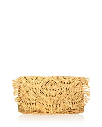 Mar Y Sol Giselle Small Raffia Clutch In White