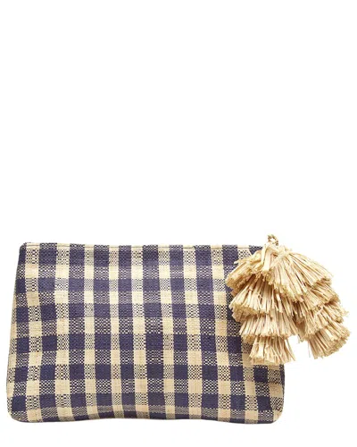 Mar Y Sol Hazel Raffia Clutch In Blue