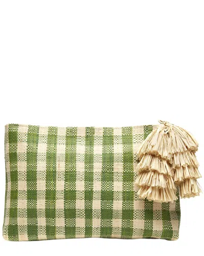 Mar Y Sol Hazel Raffia Clutch In Green