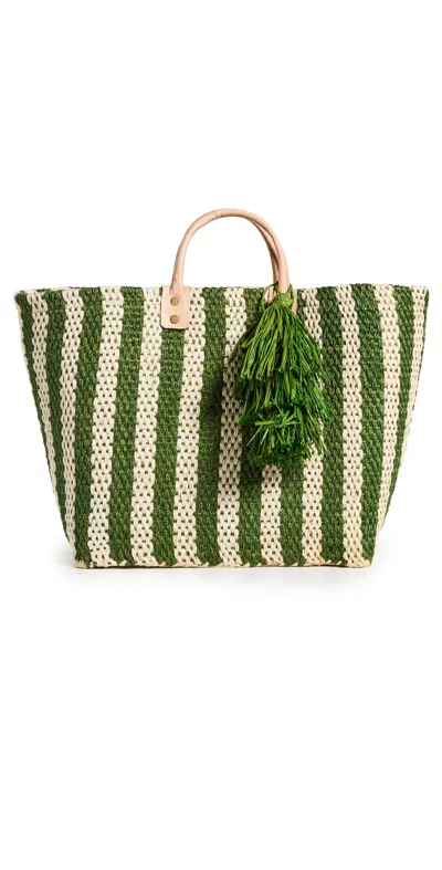 Mar Y Sol Lido Tote Emerald/natural In Green