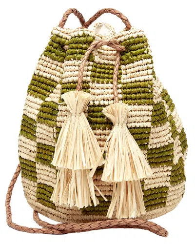 Mar Y Sol Lilith Raffia Crossbody In Green