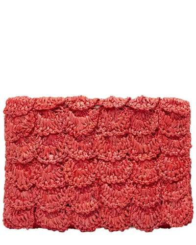 Mar Y Sol Lizzie Raffia Clutch In Orange