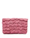 Mar Y Sol Lizzie Small Raffia Clutch In Pink
