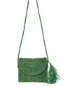 Mar Y Sol Naomi Raffia Shoulder Bag In Green