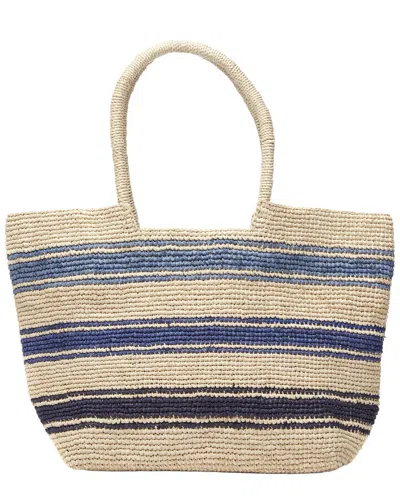 Mar Y Sol Piper Raffia Tote In Blue