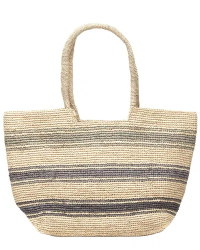 Mar Y Sol Piper Raffia Tote In Gray