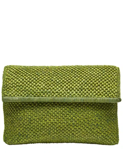 Mar Y Sol Rhodes Raffia Clutch In Green