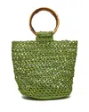 Mar Y Sol Willow Raffia Wristlet In Green