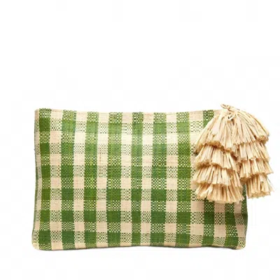 Mar Y Sol Women's Hazel Clutch Bag In Emerald Gingham In Multi