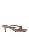 Mara & Mine Woman Thong Sandal Brown Size 6 Soft Leather