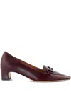 Mara Bini 40mm Leather Heeled Pumps In Red