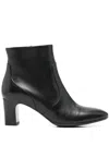 Mara Bini 60mm Leather Ankle Boots In Black
