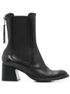 Mara Bini 60mm Leather Ankle Boots In Black