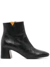 Mara Bini 60mm Leather Ankle Boots In Black