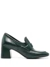 Mara Bini 60mm Leather Loafers In Green