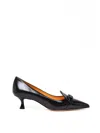 Mara Bini Black Leather Pumps In Black