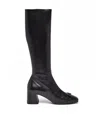 Mara Bini Black Leather Round Toe Boots In Black