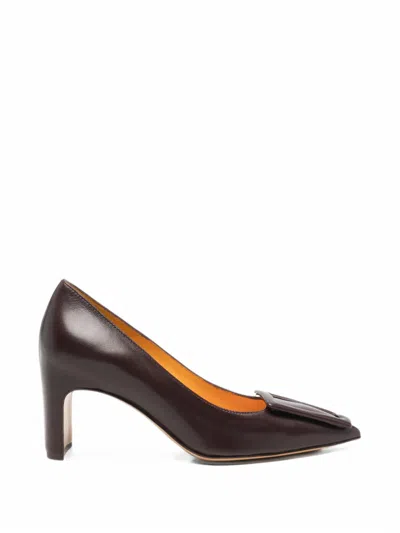 Mara Bini Buckle-detail Pointed-toe Pumps In Brown