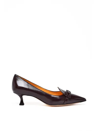 Mara Bini Chocolate Leather Pumps In Multi