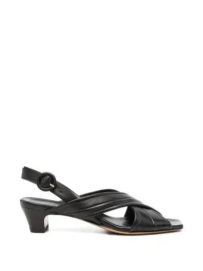 Mara Bini Crisscross-strap Sandals In Black
