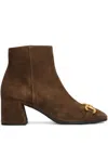 Mara Bini Horsebit Block-heel Boots In Brown