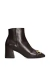 Mara Bini Leather Ankle Boots In Multi