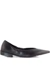 Mara Bini Leather Ballet Flats In Black