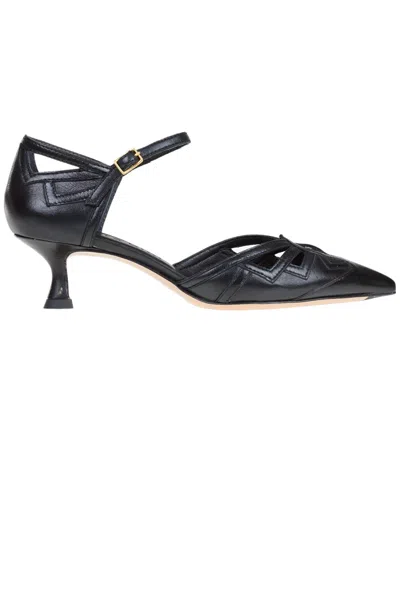 Mara Bini Leather Mary Jane Pumps In Black