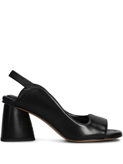 Mara Bini Leather Sandals In Black