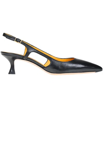 Mara Bini Leather Slingback Pumps In Black